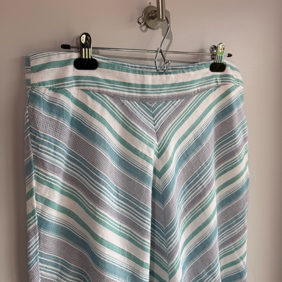 Aventura Chevron Cotton Skirt Sz 8 Blue Knee Length A-Line Organic Coastal Beach - Picture 3 of 10